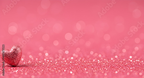 pink,  glitter,  heart, Pink Glitter Heart Background