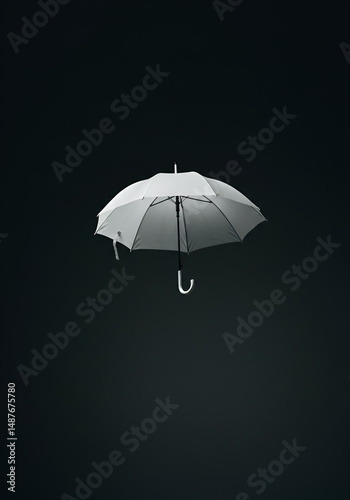 Simple umbrella against dark background