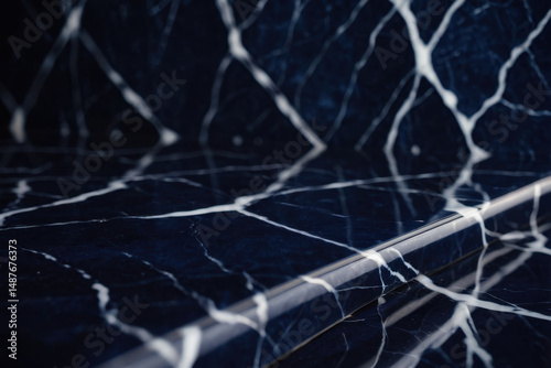 Close-up view of a polished marble countertop surface