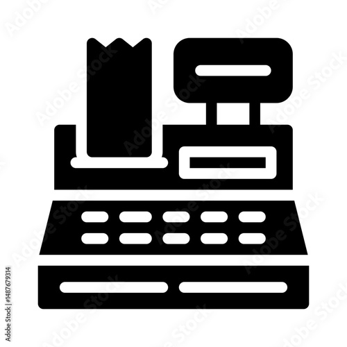 cash register glyph icon