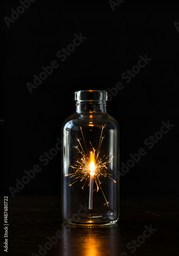 Sparkler in glass bottle (2)