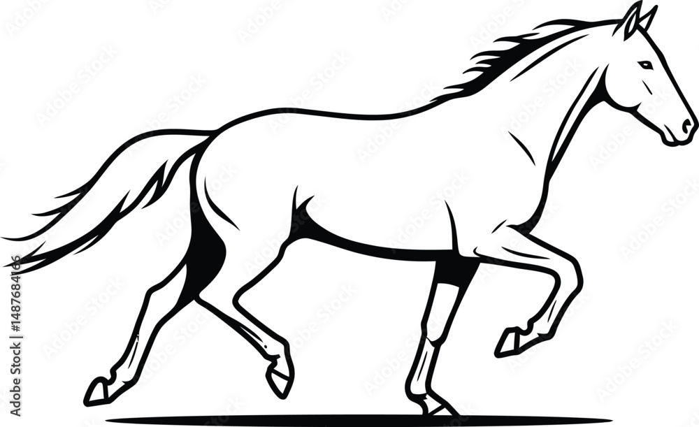 Obraz premium Minimalist Running Horse Vector Design
