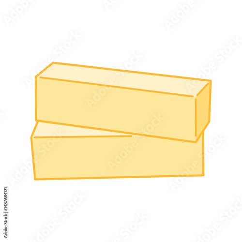 Two butter bars stacked neatly, viewed from a top angle.
