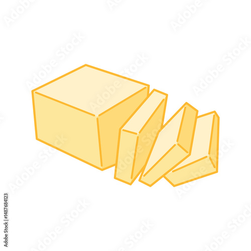 Compact butter block with firm edges.