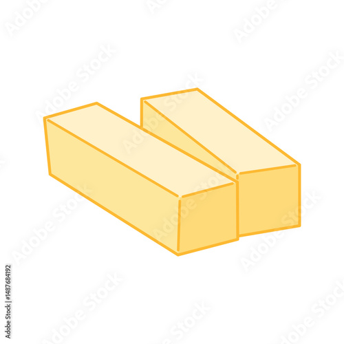 Twin rectangular butter blocks placed side by side.