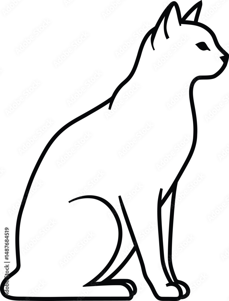Obraz premium Minimalist Vector Cat Design