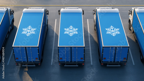 Cold chain logistics - A cold chain logistics freight truck is driving on the road