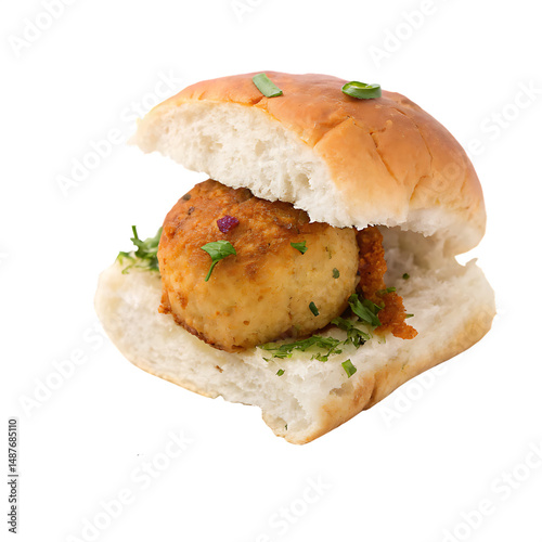 PNG Vada Pav Isolated On Whit Background