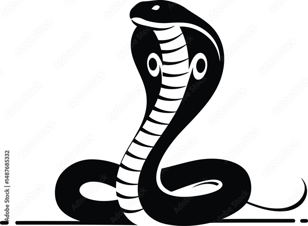 Fototapeta premium Minimalist Cobra Vector Design