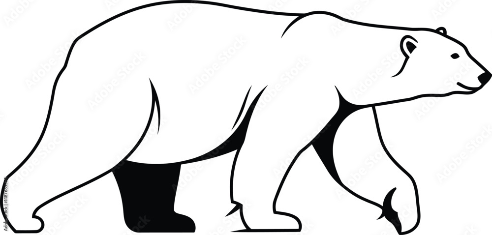 Obraz premium Minimalist Polar Bear Walking