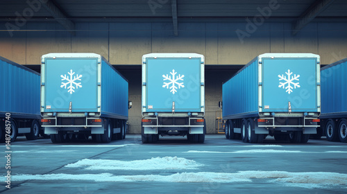 Cold chain logistics - A cold chain logistics freight truck is driving on the road