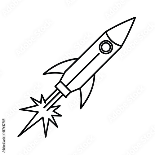 rocket on white background