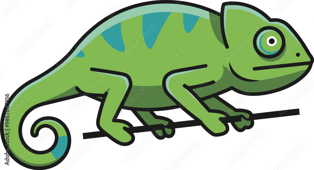 Obraz premium Minimalist Chameleon Vector
