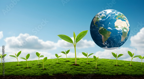 plant,  plants,  earth, Young Plants Growing on Earth