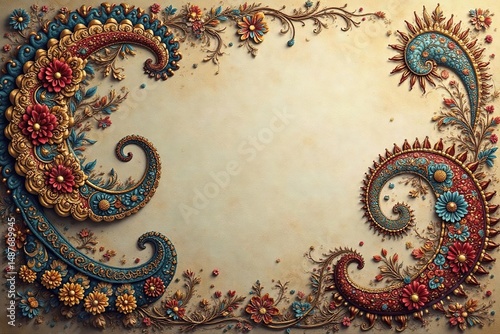 Subtle paisley design, muted earth tones, intricate detail , seamless, elegant pattern, subtle pattern