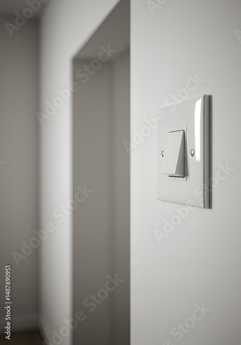 White wall-mounted light switch