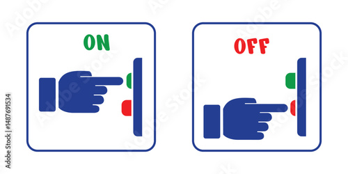 Switch on off icon. in blue style. editable vector eps 10.