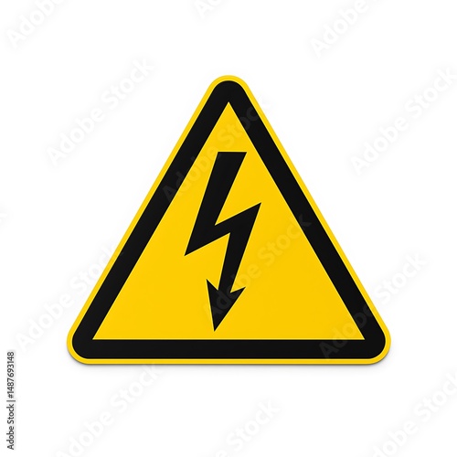 Power Outage hazard a Yellow and black high voltage warning sign illustrating 