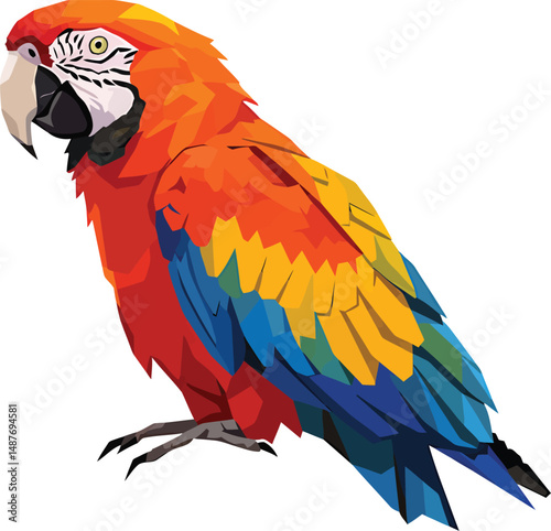 Minimalist Macaw Vector Design