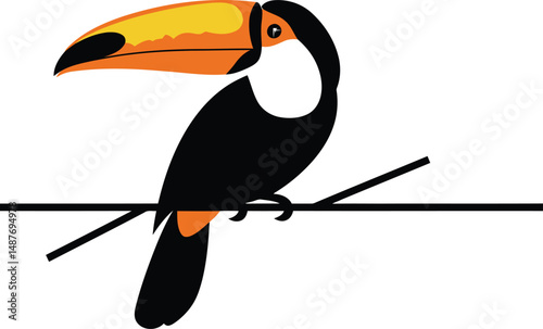 Minimalist Toucan Vector Illustration