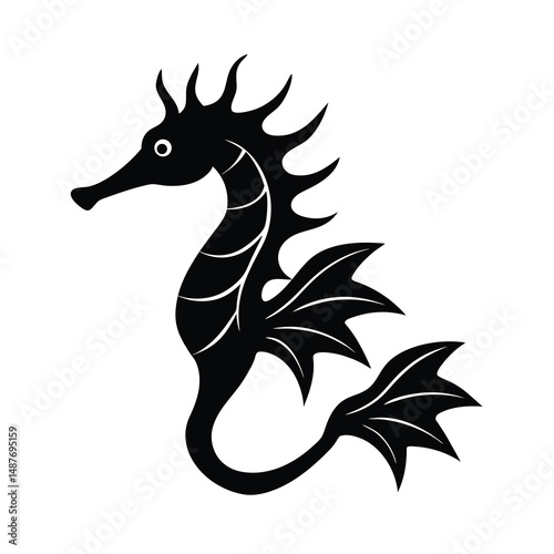 leafy seadragon sea life silhouette art