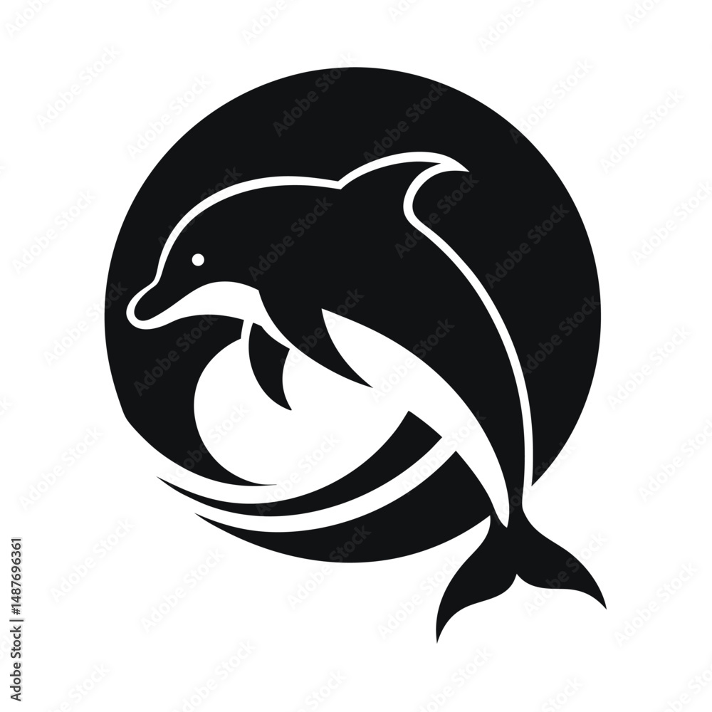 Fototapeta premium Dolphin in Motion Design