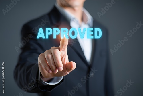 Validation Process Illustration with Operator Touching a Digital Approved Badge