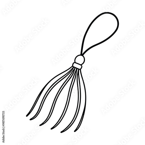outline of a tassel design with line art vector