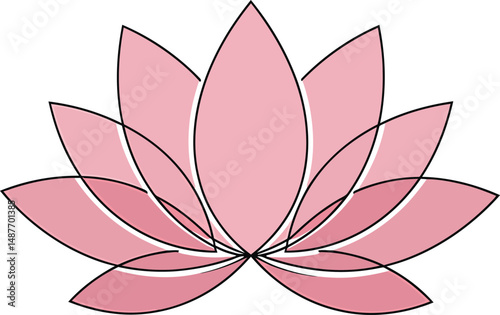 Minimalist Lotus Flower Vector