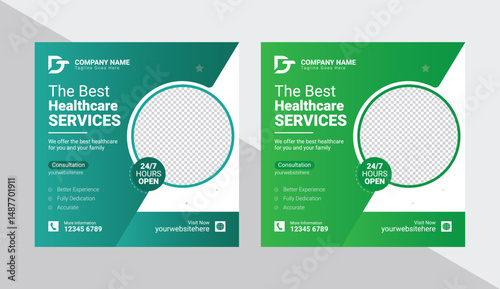 Medical health care social media post template