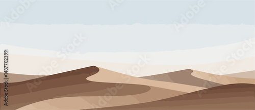 Minimalist Desert Landscape Vector