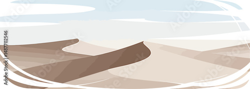 Minimalist Desert Landscape Vector