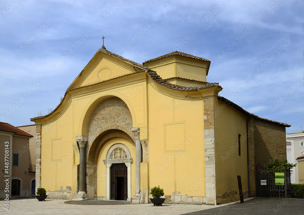 Obraz premium Benevento, Italy - Church of Saint Sophia, UNESCO World Heritage Site. Benevento is a city of Campania, Italy, capital of the province of Benevento, 50 kilometres (31 mi) northeast of Naples