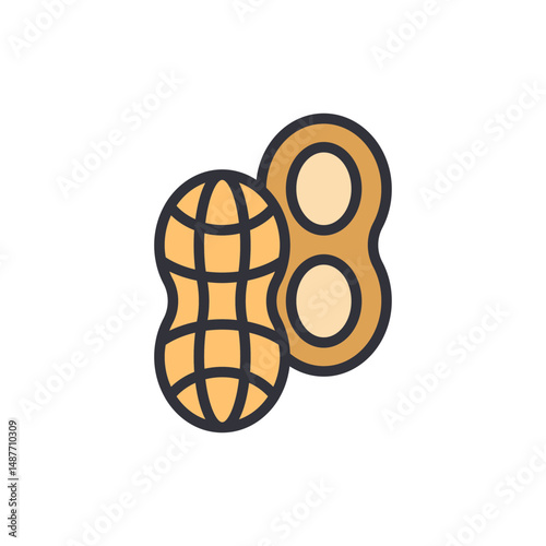 Stylized Peanut Pods Illustration With Transparent Backdrop