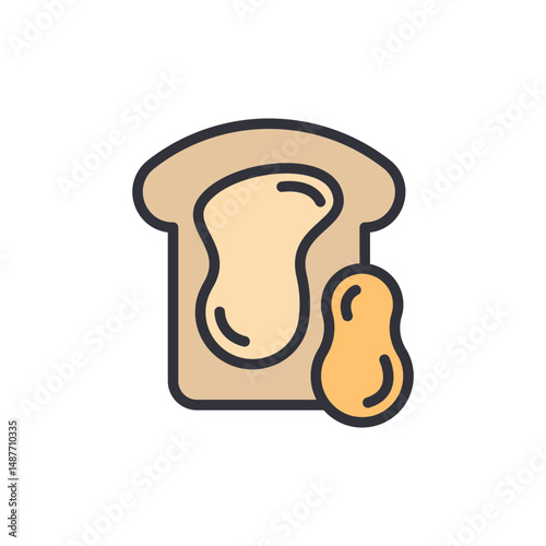 Delicious Peanut Butter Toast Illustrated On Transparent Canvas