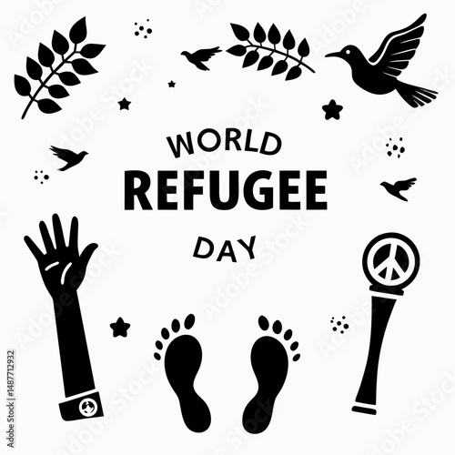 WORLD REFUGEE DAY vector illustration