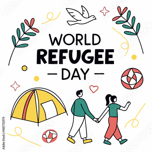 WORLD REFUGEE DAY vector illustration