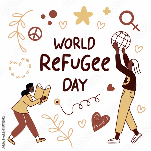 WORLD REFUGEE DAY vector illustration