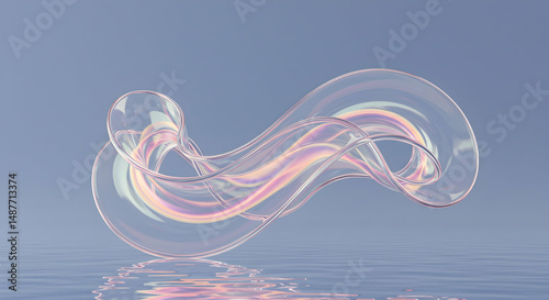 abstract,  glass,  wave, Abstract Glass Wave Reflection