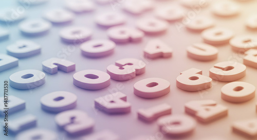 3D,  abstract,  background, Abstract 3D Numbers Background