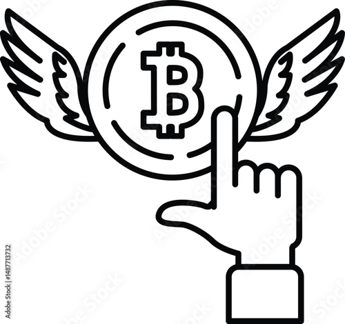 A hand pointing at a coin with the letter B on it