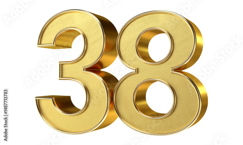 Bling Bling Diamond Gold Number 38 3D Text Effect