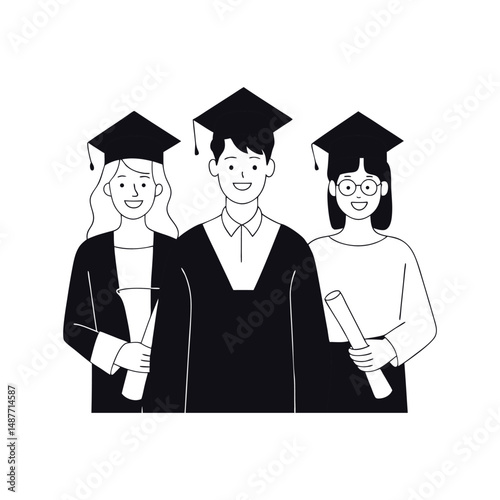 Confident Graduate Posing in Cap and Gown After Ceremony.