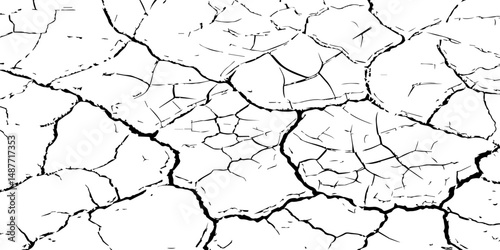 Closeup of dry fissure ground. White dried and cracked ground earth background.Gray crack on earth texture. erosion.	