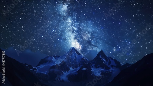 mountain landscape with stars