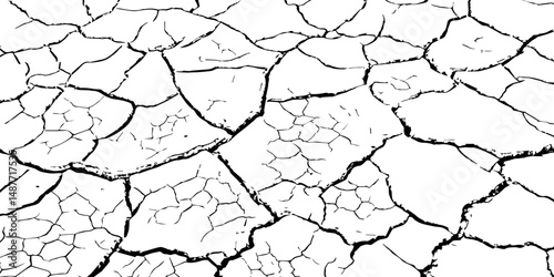 Closeup of dry fissure ground. White dried and cracked ground earth background.Gray crack on earth texture. erosion.	