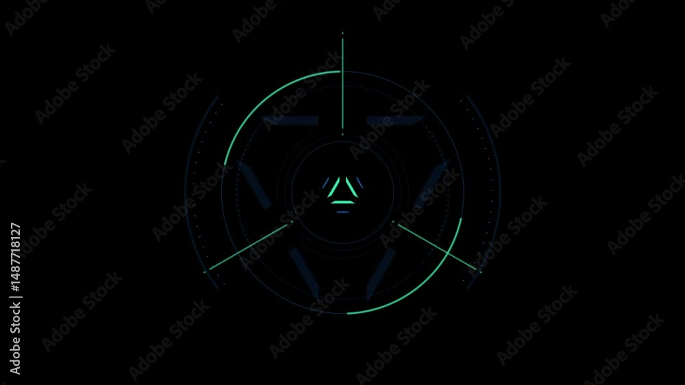 Futuristic Neon Geometric Pattern with Sci-Fi Aesthetic and Black Background Futuristic Neon Geometric Pattern with Sci-Fi Aesthetic and Black Background