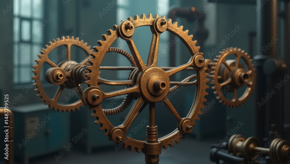 Obraz premium Intricate Steampunk Gears and Cogs