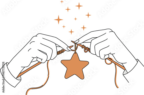 Knitting Stars: Minimalist Vector Design