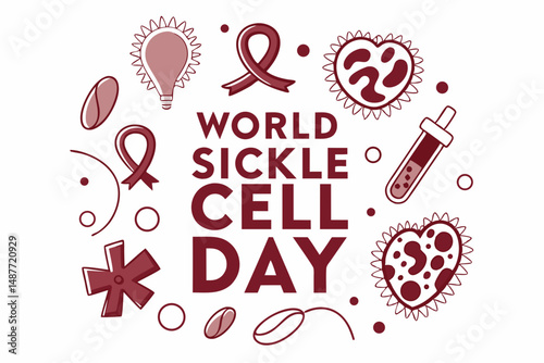 WORLD SICKLE CELL DAY vector illustration